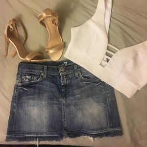 7 For All Mankind Distressed Skirt